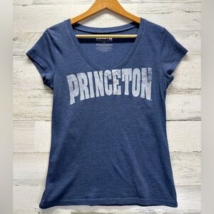 Vintage Princeton VNeck‎ Womens Graphic Tee Womens Size Medium TShirt Blue Top